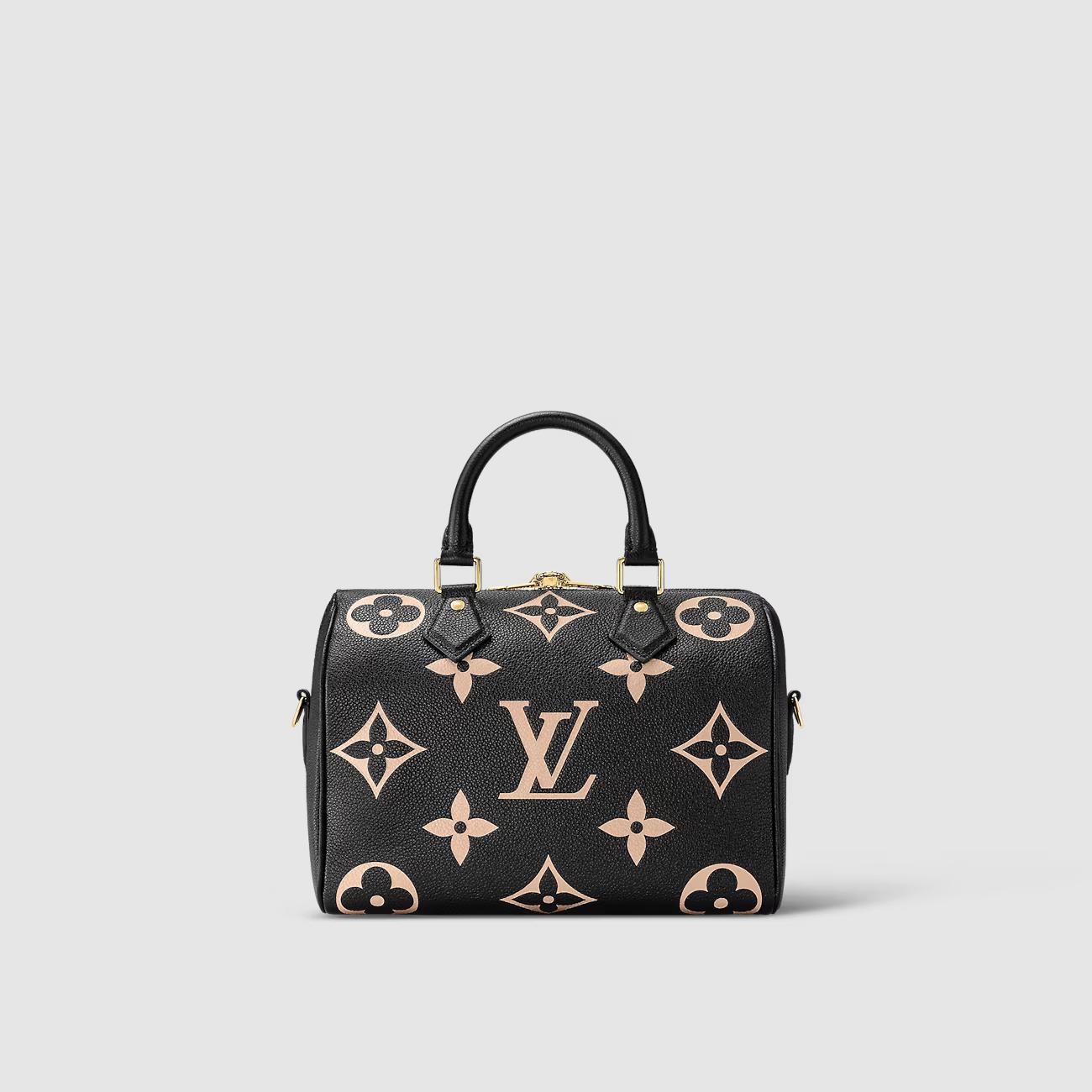 Túi Louis Vuitton Speedy Bandoulière 25 Nữ Da Bicolor Monogram Đen